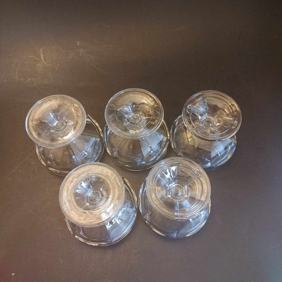 Federal Glass Footed Dessert Ice Cream Pudding Sherbet Cups Set 5 Vintage - Picture 4 of 7